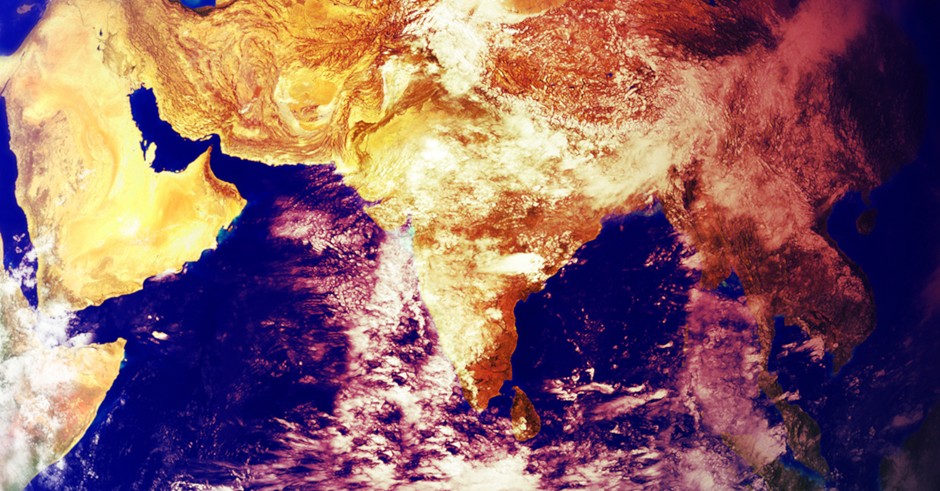 Climate change map of Earth