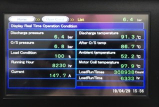 Digital display screen showing temperature